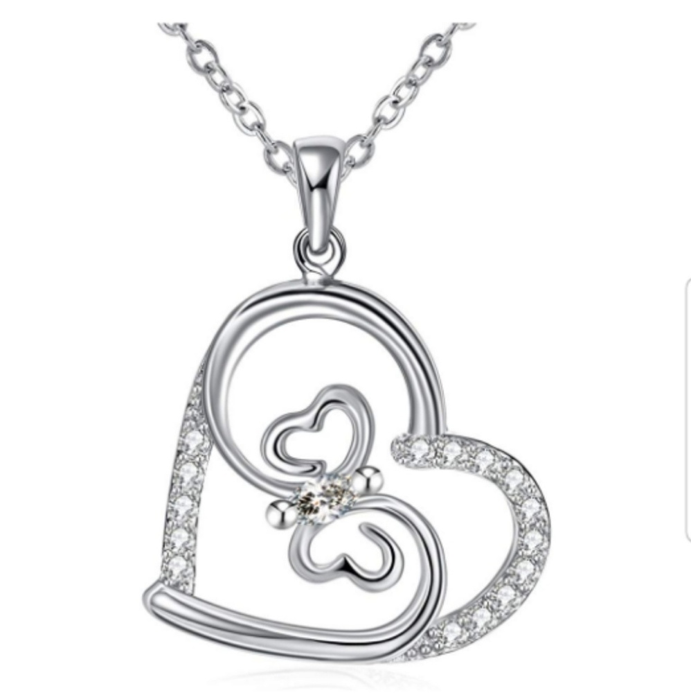 🆕🦋925 Sterling Silver Heart Butterfly Necklace🦋